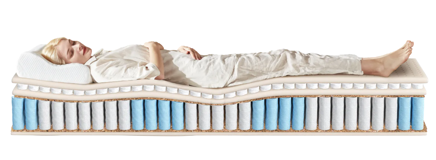 lady with mattress layer